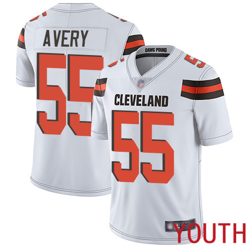 Cleveland Browns Genard Avery Youth White Limited Jersey #55 NFL Football Road Vapor Untouchable->youth nfl jersey->Youth Jersey